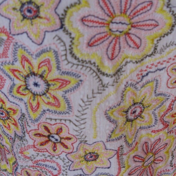 NWOT XOXO Boho Embroidered Floral Fringe Bottom Crossback Tank Size Large - Picture 9 of 9